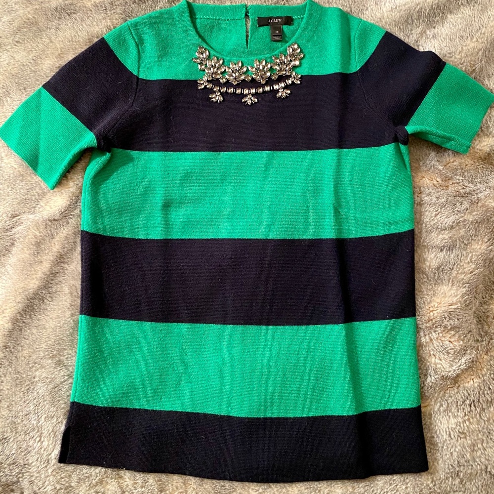 J Crew Merino wool embellished crystal sweater-XS